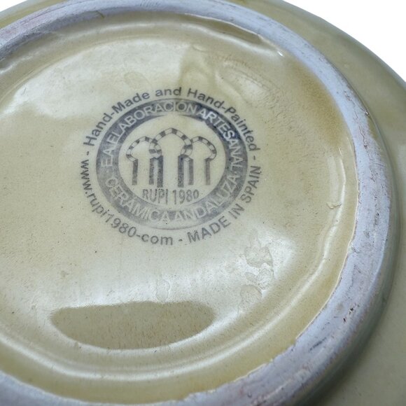 Artisan Garlic Grater Zester Rasper Plate Dish Ceramica Andaluza Rupi Spain 4.5" - Picture 7 of 8